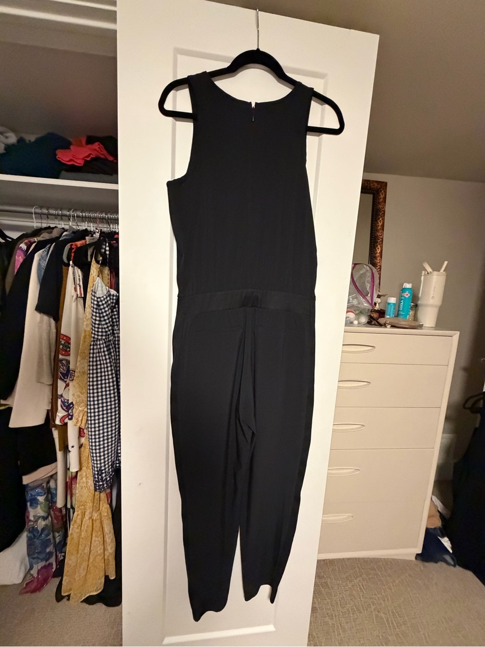Athleta Black Sleeveless Jumpsuit with Tapered Legs